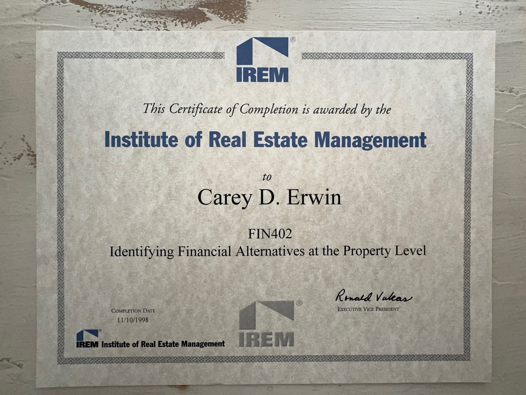 Professional Certificate 1